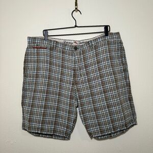 Tommy Bahama Shorts Men's Size 40 Multicolor Plaid Vacation Linen Blend